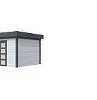 Vuren Topvision Parelhoen, 400 x 300 cm, wanden lichtgrijs en basis antraciet.