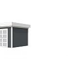 Vuren Topvision Bosuil, 300 x 300 cm, wanden antraciet en basis wit.