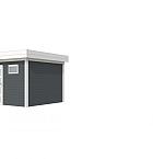 Vuren Topvision Tapuit, 300 x 300 cm, wanden antraciet en basis wit.