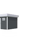 Vuren Topvision Tapuit, 300 x 300 cm, wanden antraciet en basis lichtgrijs.