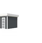 Vuren Topvision Kiekendief, 200 x 300 cm, wanden antraciet en basis wit.