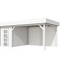 Vuren Topvision Kiekendief, 200 x 300 en luifel 400 cm, wit gespoten.