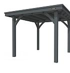 Buitenverblijf plat dak Excellent I, vuren, basismodel L/B, 257x307 cm, antraciet gespoten.