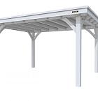 Buitenverblijf plat dak Excellent I, vuren, basismodel L/E, 399x307 cm, lichtgrijs gespoten.