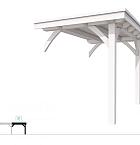 Buitenverblijf plat dak Excellent Modulair, vuren, rechterdeel L/A, 193x307 cm, wit gespoten.