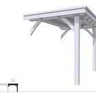 Buitenverblijf plat dak Excellent Modulair, vuren, rechterdeel L/A, 193x307 cm, lichtgrijs gespoten.