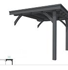 Buitenverblijf plat dak Excellent Modulair, vuren, rechterdeel L/B, 243x307 cm, antraciet gespoten.