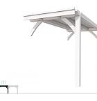 Buitenverblijf plat dak Excellent Modulair, vuren, tussenstuk XXL/A, 193x399 cm, wit gespoten.