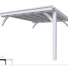 Buitenverblijf plat dak Excellent Modulair, vuren, tussenstuk XXL/D, 343x399 cm, lichtgrijs gespoten.