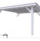 Buitenverblijf plat dak Excellent Modulair, vuren, rechterdeel XXL/E, 385x399 cm, lichtgrijs gespoten.