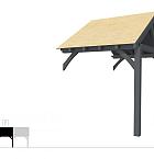 Buitenverblijf met zadeldak Excellent Modulair, vuren, tussenstuk XXL/B, 243x399 cm, antraciet gespoten.