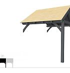 Buitenverblijf met zadeldak Excellent Modulair, vuren, tussenstuk XXL/C, 293x399 cm, antraciet gespoten.