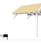 Buitenverblijf met zadeldak Excellent Modulair, vuren, rechterdeel XXL/C, 293x399 cm, wit gespoten.