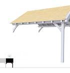 Buitenverblijf met zadeldak Excellent Modulair, vuren, rechterdeel XXL/E, 385x399 cm, lichtgrijs gespoten.