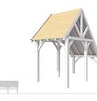 Buitenverblijf kapschuur Excellent Modulair, vuren, linkerdeel XXL/A, 207x399 cm, wit gespoten.