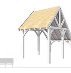 Buitenverblijf kapschuur Excellent Modulair, vuren, linkerdeel XXL/B, 257x399 cm, wit gespoten.