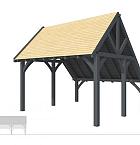 Buitenverblijf kapschuur Excellent Modulair, vuren, linkerdeel XXL/E, 399x399 cm, antraciet gespoten.