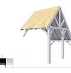 Buitenverblijf kapschuur Excellent Modulair, vuren, tussenstuk XXL/B, 243x399 cm, lichtgrijs gespoten.