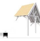 Buitenverblijf kapschuur Excellent Modulair, vuren, rechterdeel XXL/A, 193x399 cm, wit gespoten.