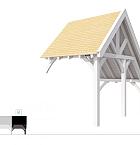 Buitenverblijf kapschuur Excellent Modulair, vuren, rechterdeel XXL/B, 243x399 cm, wit gespoten.