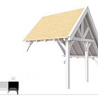 Buitenverblijf kapschuur Excellent Modulair, vuren, rechterdeel XXL/C, 293x399 cm, wit gespoten.