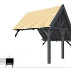 Buitenverblijf kapschuur Excellent Modulair, vuren, rechterdeel XXL/D, 343x399 cm, antraciet gespoten.