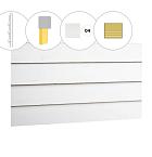 Zweeds rabat vuren enkelzijdige achterwand B, 228,5 x 125 cm, wit gespoten.