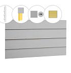 Zweeds rabat vuren enkelzijdige wand B, 228,5 x 224 cm, lichtgrijs gespoten.