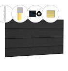 Zweeds rabat vuren enkelzijdige wand D, 328,5 x 224 cm, zwart gespoten.