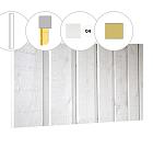 Banddeel vuren enkelzijdige wand B, 228,5 x 224 cm, wit gespoten.