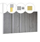 Banddeel vuren enkelzijdige wand B, 228,5 x 224 cm, lichtgrijs gespoten.