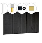 Banddeel vuren enkelzijdige wand B, 228,5 x 224 cm, zwart gespoten.