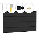 Zweeds rabat vuren enkelzijdige topgevel t.b.v. zadeldak Excellent XXL, zwart gespoten.