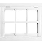 Vuren 6-ruits uitzetraam, 89,9 x 70,3 cm, wit gespoten.