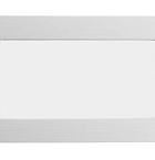 Vuren vast raam met melkglas, 71,2 x 43,8 cm, wit gespoten.