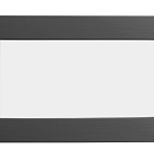 Vuren vast raam met melkglas, 71,2 x 43,8 cm, antraciet gespoten.