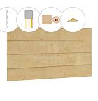 Zweeds rabat plankenset vuren bij topgevel t.b.v. zadeldak Excellent XXL, kleurloos geïmpregneerd.