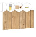 Banddeel vuren enkelzijdige topgevel t.b.v. zadeldak Excellent XXL, kleurloos geïmpregneerd.