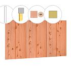 Halfhouts rabat douglas enkelzijdige achterwand B, 228,5 x 186 cm, kleurloos geïmpregneerd.