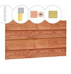 Zweeds rabat douglas enkelzijdige wand D, 328,5 x 224 cm, kleurloos geïmpregneerd.