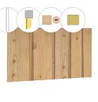 Banddeel vuren enkelzijdige wand E, 371 x 224 cm, kleurloos geïmpregneerd.