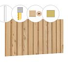 Rhombusprofiel vuren enkelzijdige wand D, 328,5 x 224 cm, kleurloos geïmpregneerd.