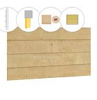 Zweeds rabat vuren enkelzijdige wand D, 328,5 x 224 cm, kleurloos geïmpregneerd.