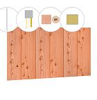 Halfhouts rabat plankenset douglas bij achterwand D, 328,5 x 125 cm, kleurloos geïmpregneerd.
