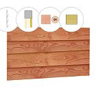 Zweeds rabat plankenset douglas bij wand E, 371 x 224 cm, kleurloos geïmpregneerd.