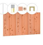 Halfhouts rabat plankenset douglas bij wand C, t.b.v. dubbele deur, 278,5 x 224 cm, kleurloos geïmpregneerd.