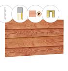 Zweeds rabat plankenset douglas bij voorwand C, t.b.v. enkele deur, 278,5 x 285 cm, kleurloos geïmpregneerd.