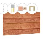 Zweeds rabat plankenset douglas bij voorwand B, t.b.v. dubbele deur, 228,5 x 285 cm, kleurloos geïmpregneerd.