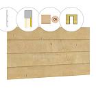 Zweeds rabat plankenset vuren bij voorwand A, t.b.v. enkele deur, 178,5 x 285 cm, kleurloos geïmpregneerd.