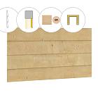 Zweeds rabat plankenset vuren bij voorwand B, t.b.v. dubbele deur, 228,5 x 285 cm, kleurloos geïmpregneerd.